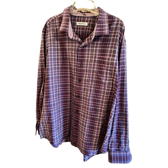 Tommy Bahama Camp Shirt‎ Sun Plaid Viola Purple Size XXL 194156 - Picture 4 of 12